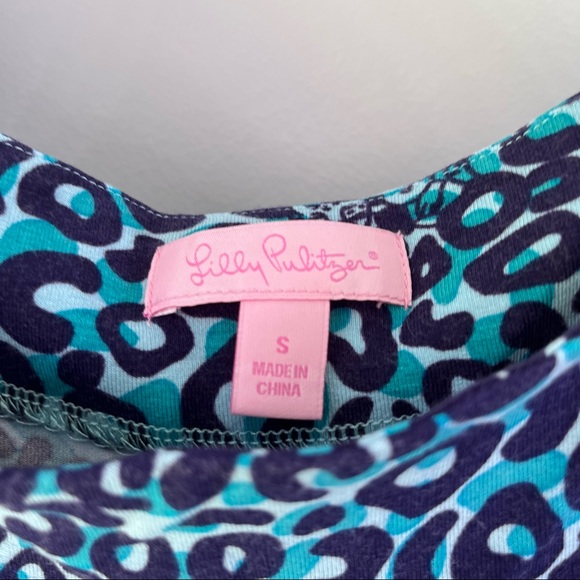 Lilly Pulitzer Blue and Green Leopard Print Dress - Picture 4 of 8